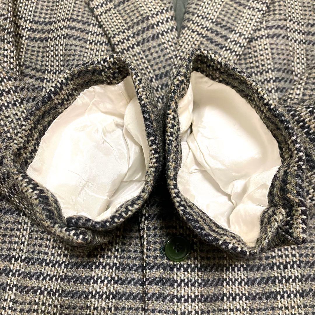 美品 ジョルジオアルマーニ テーラードジャケット ツイード チェック ウール L