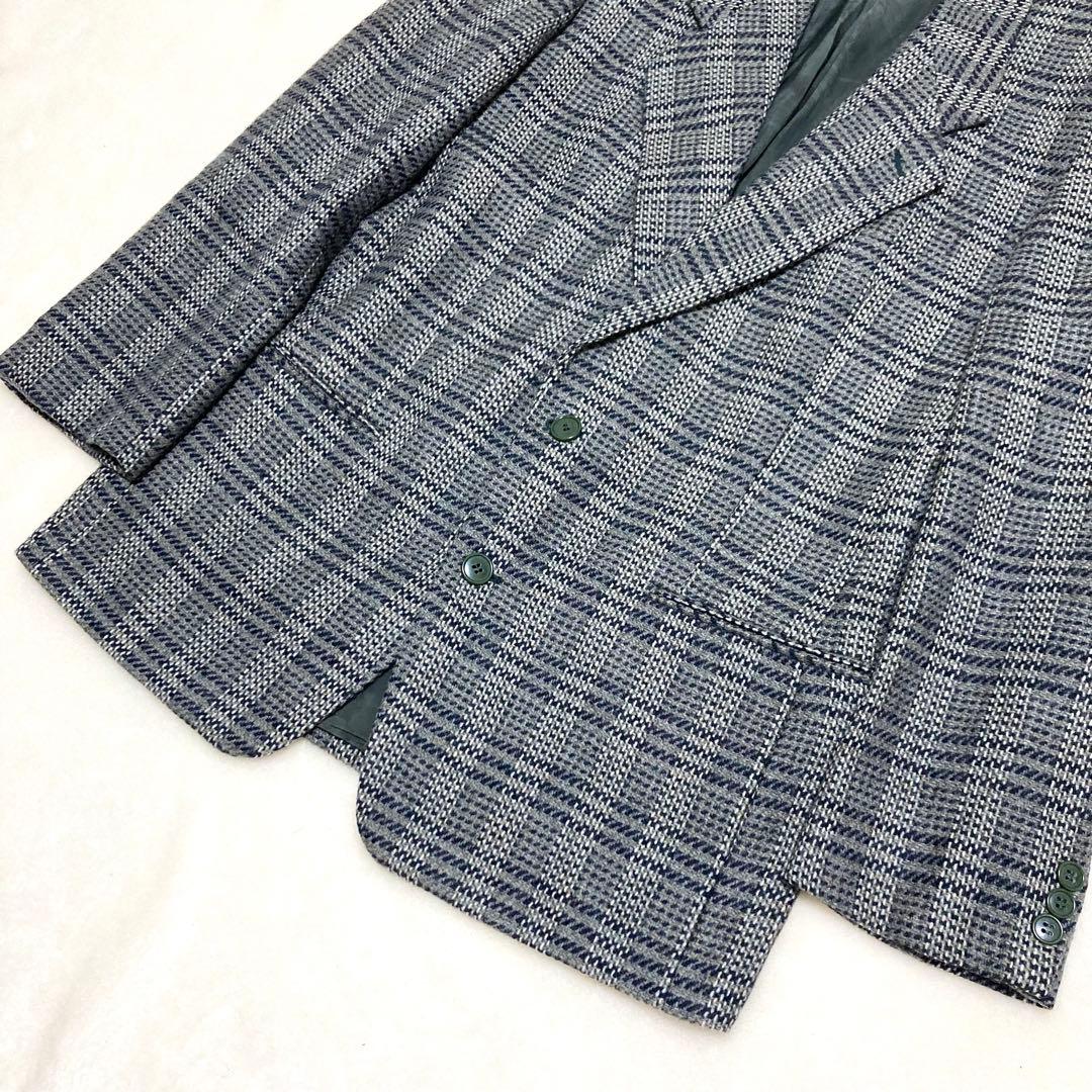 美品 ジョルジオアルマーニ テーラードジャケット ツイード チェック ウール L