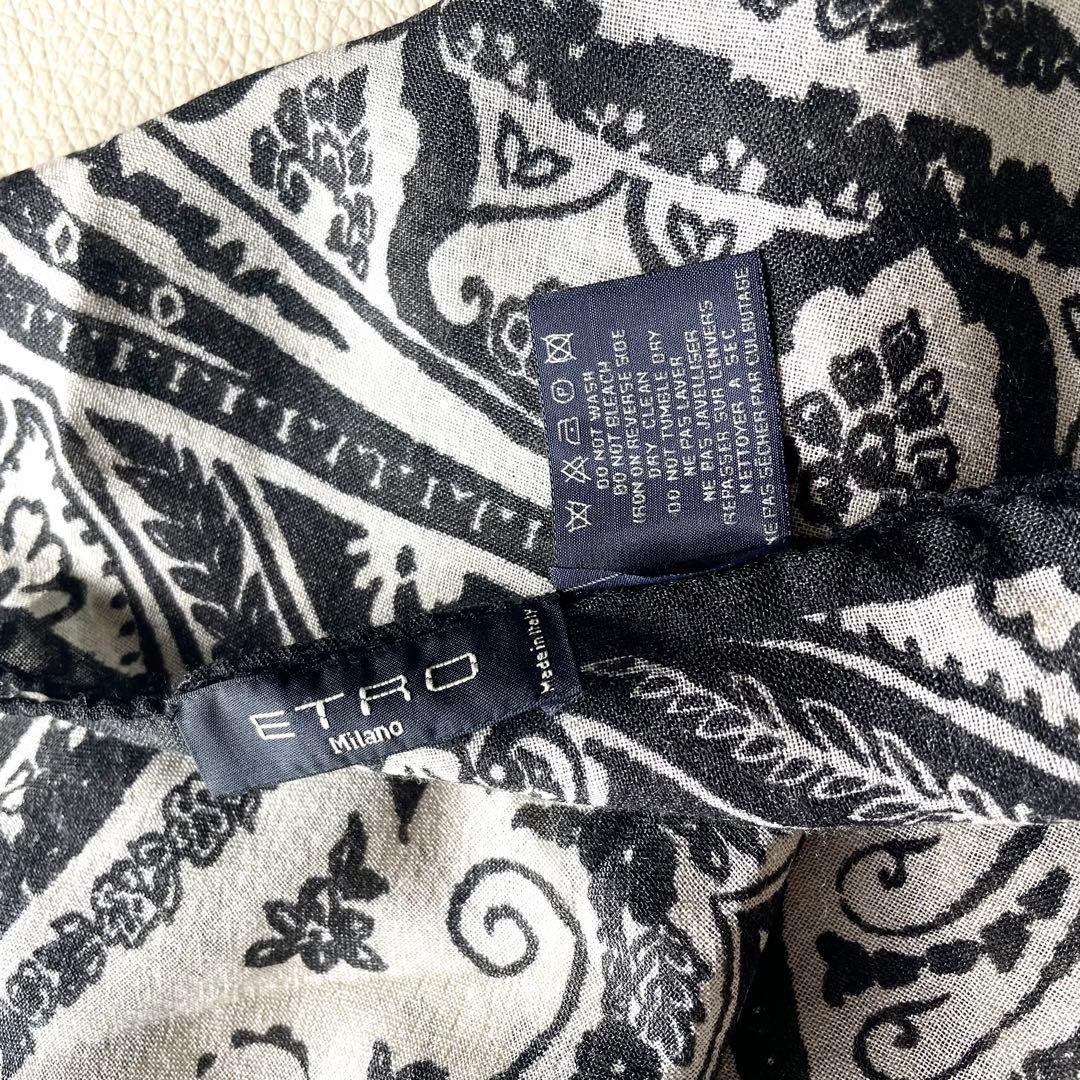 【美品】エトロ ストール シルク混 ユニセックス