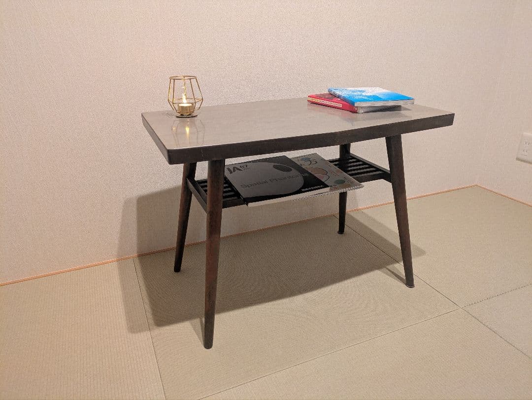 【北欧ミッドセンチュリー風】サイドテーブル マガジンラック付き コーヒーテーブル