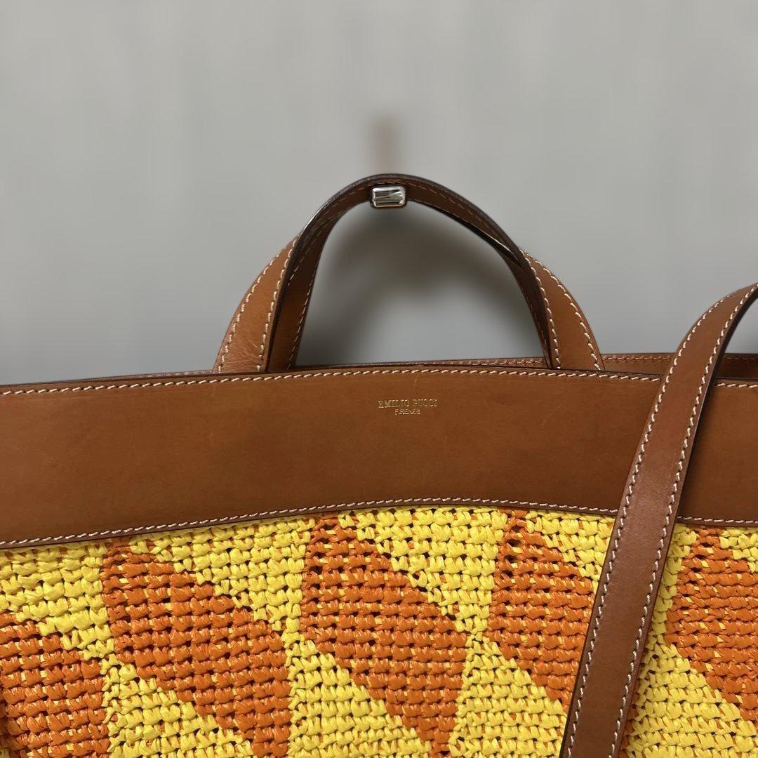【極美品】定価9.7万EMILIO PUCCI カゴバッグ　イエロー　オレンジ