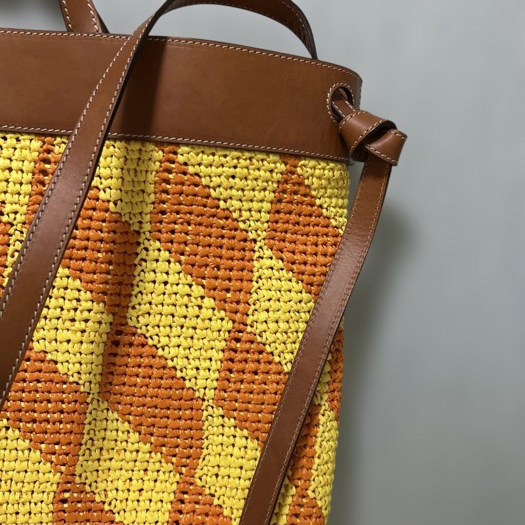 【極美品】定価9.7万EMILIO PUCCI カゴバッグ　イエロー　オレンジ