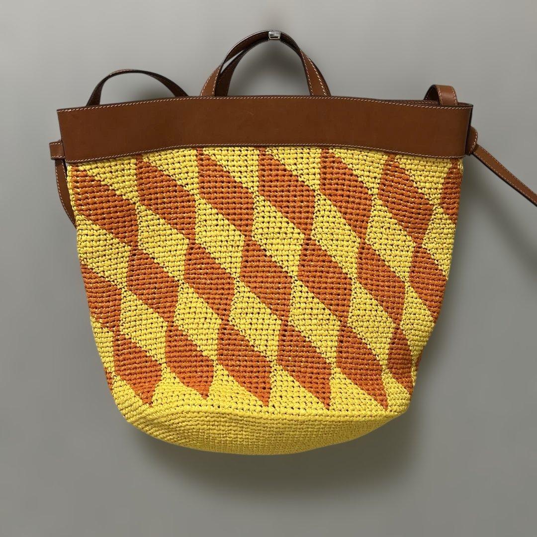 【極美品】定価9.7万EMILIO PUCCI カゴバッグ　イエロー　オレンジ