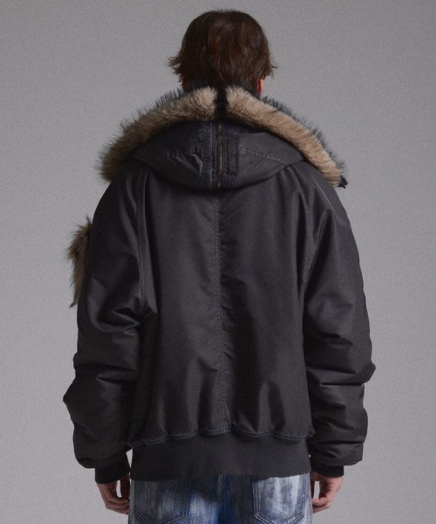 GRANCY】ファーポケットデザインフェードN2Bジャケット ブラック