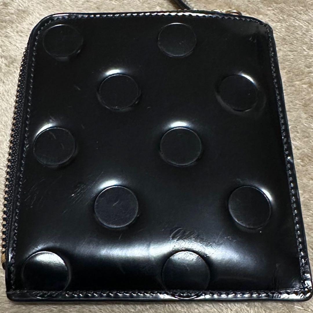 【名作 定番】コムデギャルソン⭐︎ポルカドット L字ジップ エンボス 財布 希少