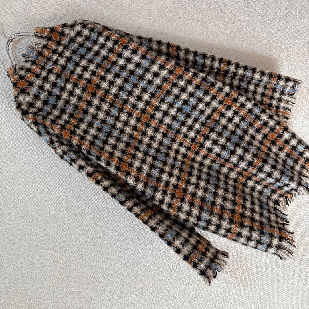 美品 イザベルマラン ミックスツイード ノーカラーコーディガン フリンジ