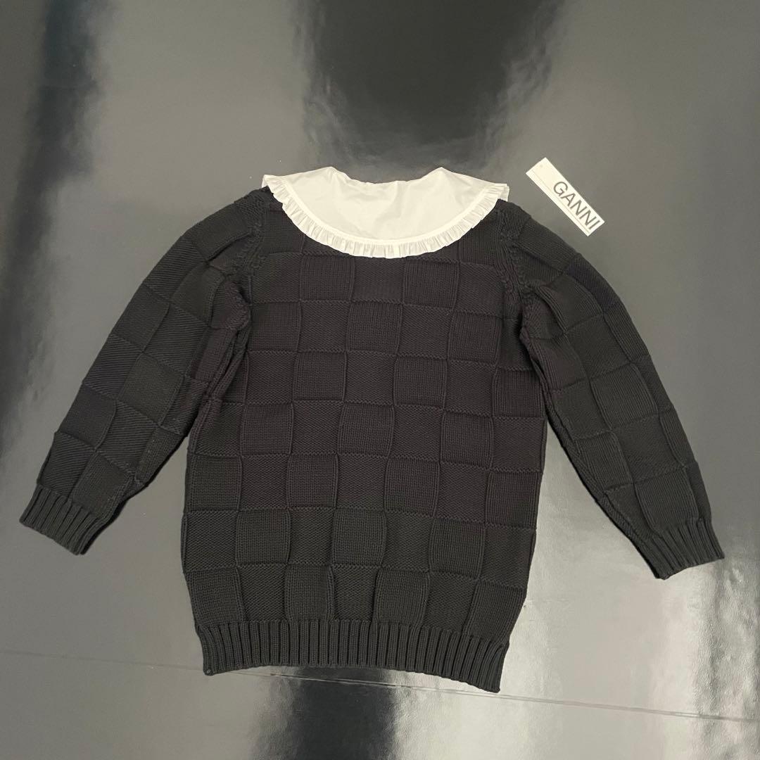 Ganni ガニー ポプリン カーディガン ブラック