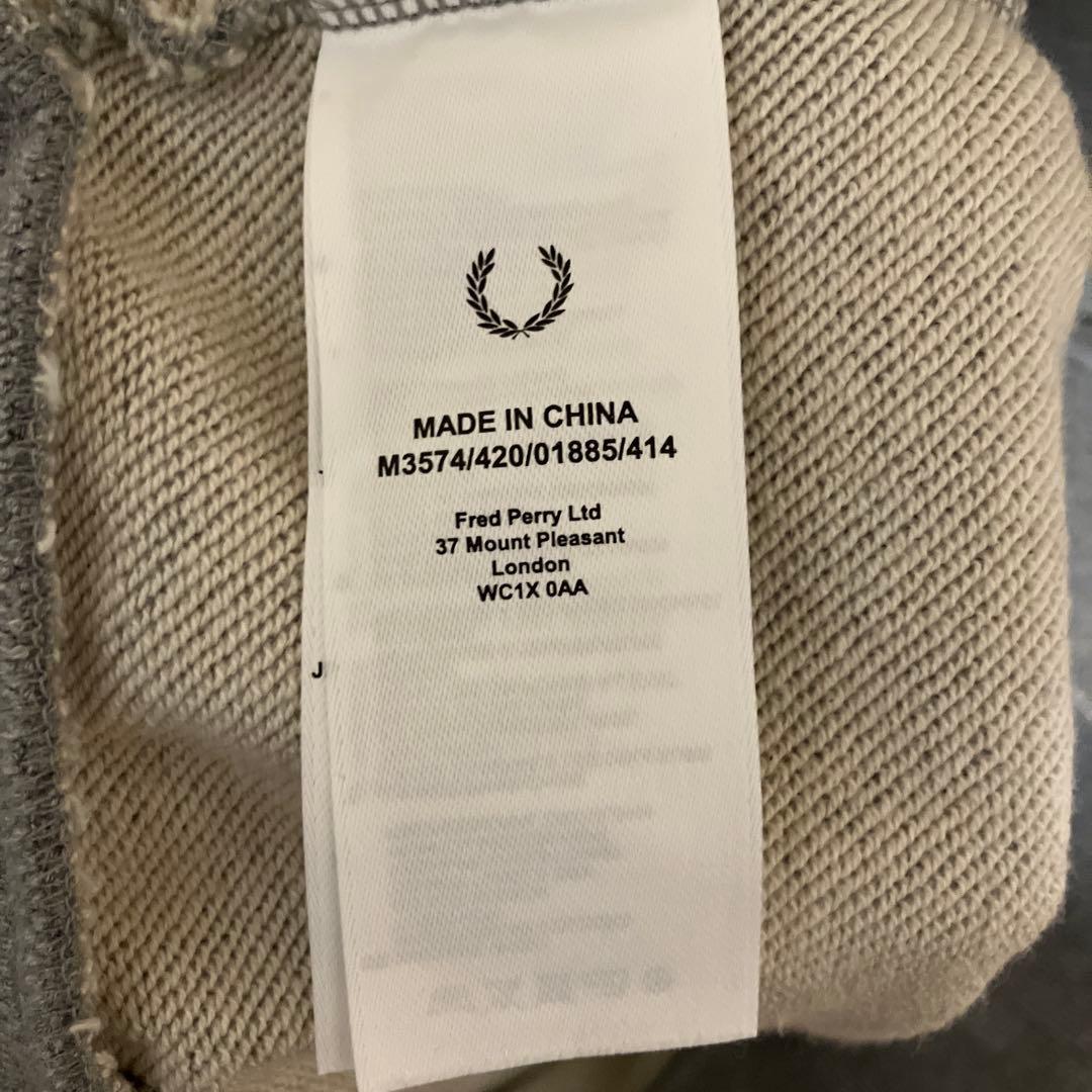 FRED PERRY グレー ハーフジップ トレーナー L