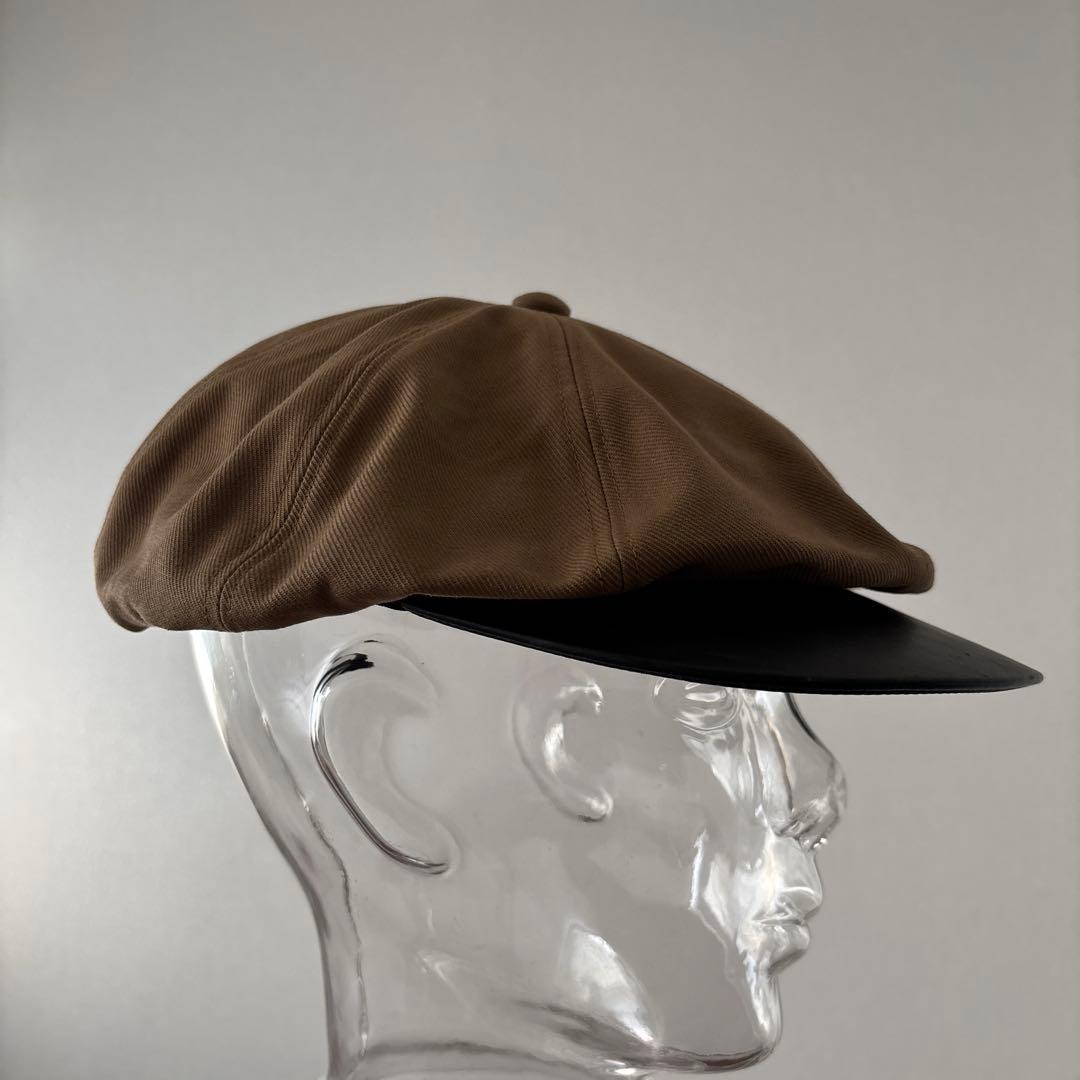 Attractions アトラクションズ　豪華本革＋綿 ブラウン キャスケット帽