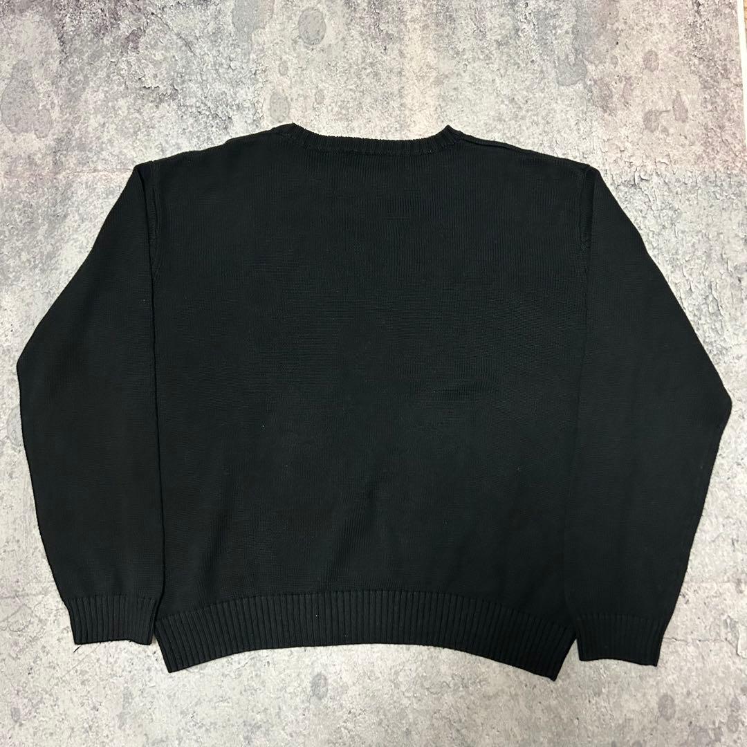 90s Cotton knit KNIGHTSBRIDGE 黒　ランズエンド