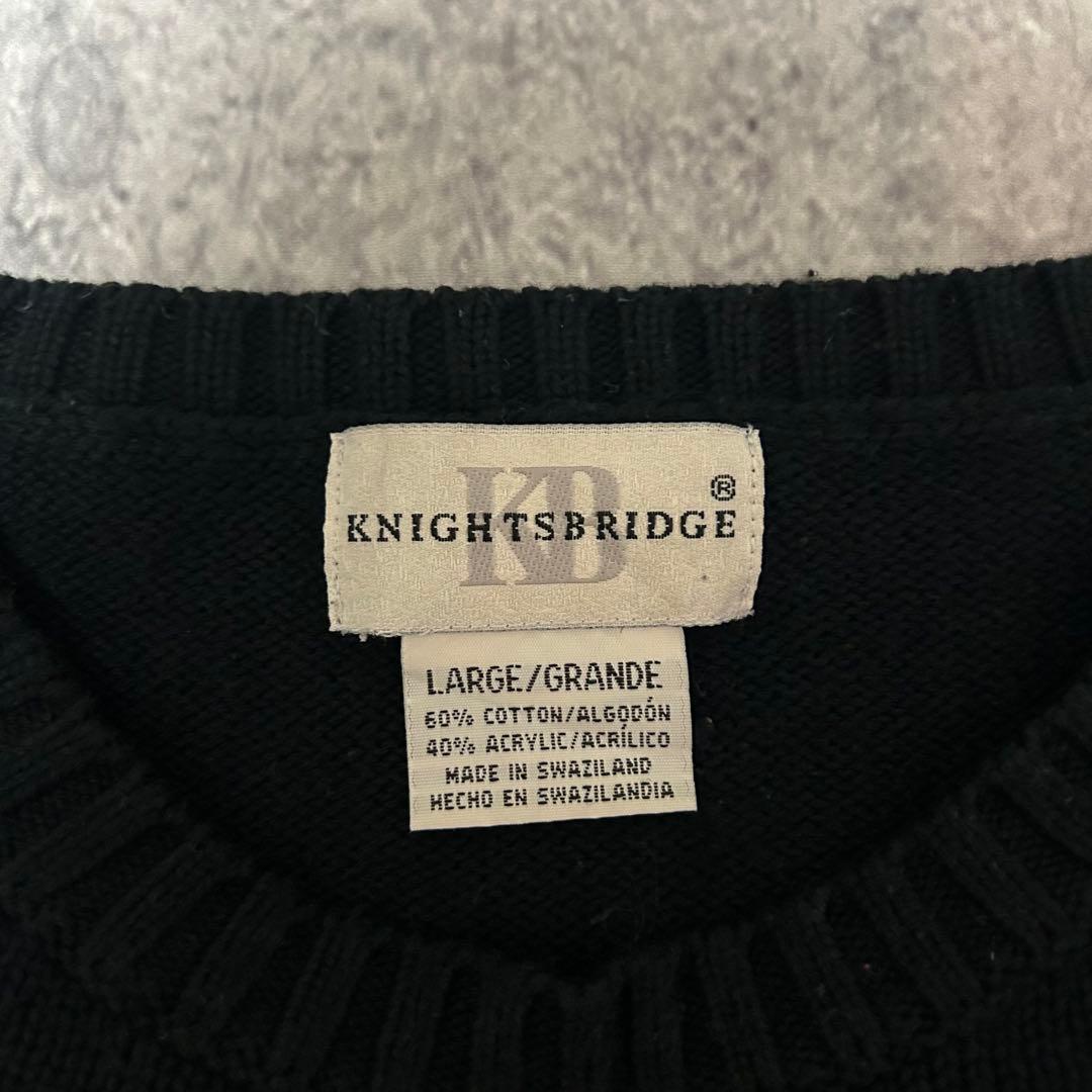 90s Cotton knit KNIGHTSBRIDGE 黒　ランズエンド