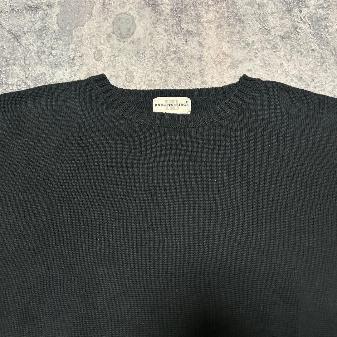 90s Cotton knit KNIGHTSBRIDGE 黒　ランズエンド