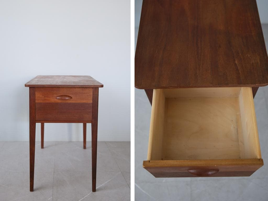 英国アンティーク木製ソーイングテーブル/裁縫箱/机/メイクボックス(92-54)