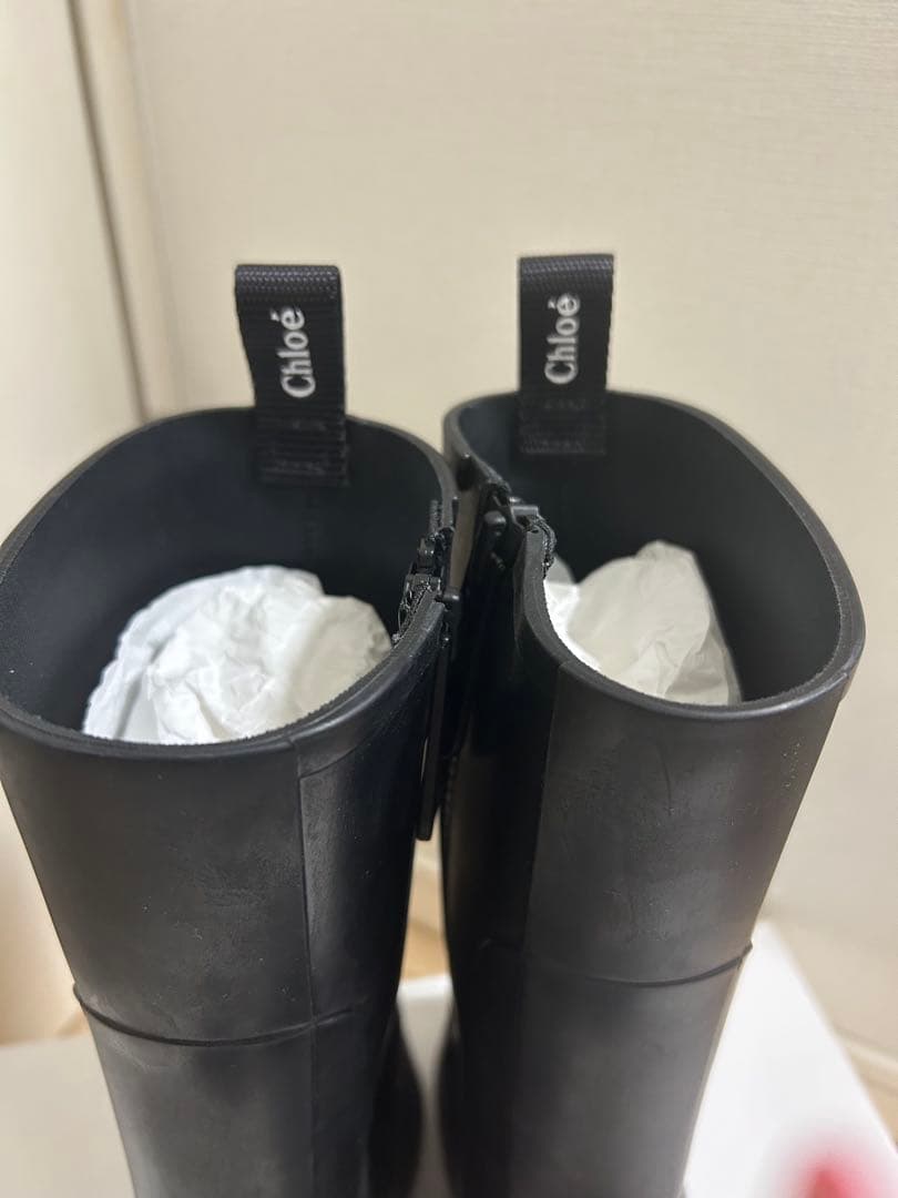 【美品】Chloé ブラック 黒black ラバーブーツ