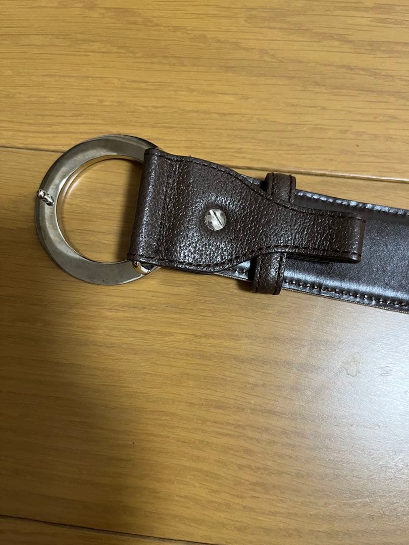 BVLGARI ロゴ入りベージュレザーベルト