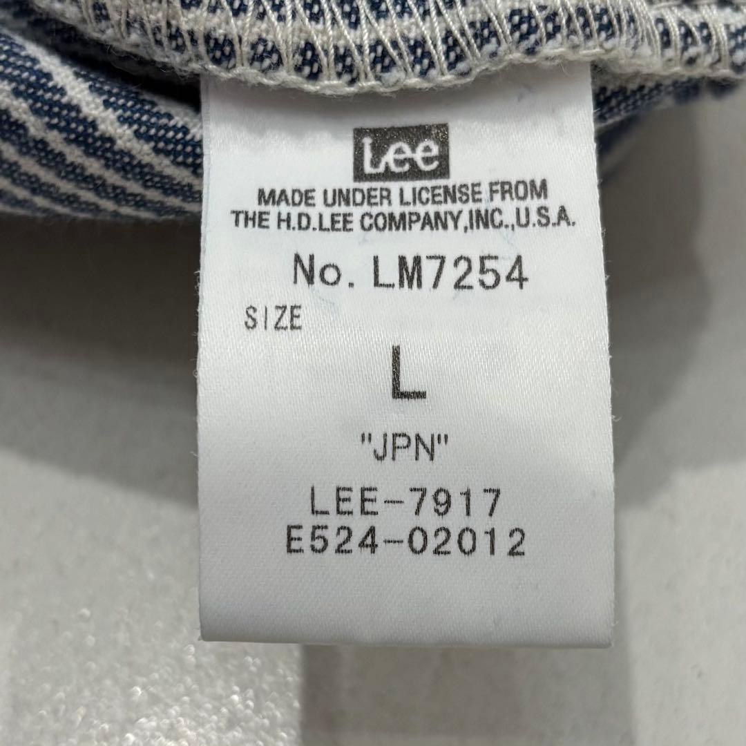 美品 リー インディゴ ヒッコリー ストライプ 柄 デニム オーバーオール