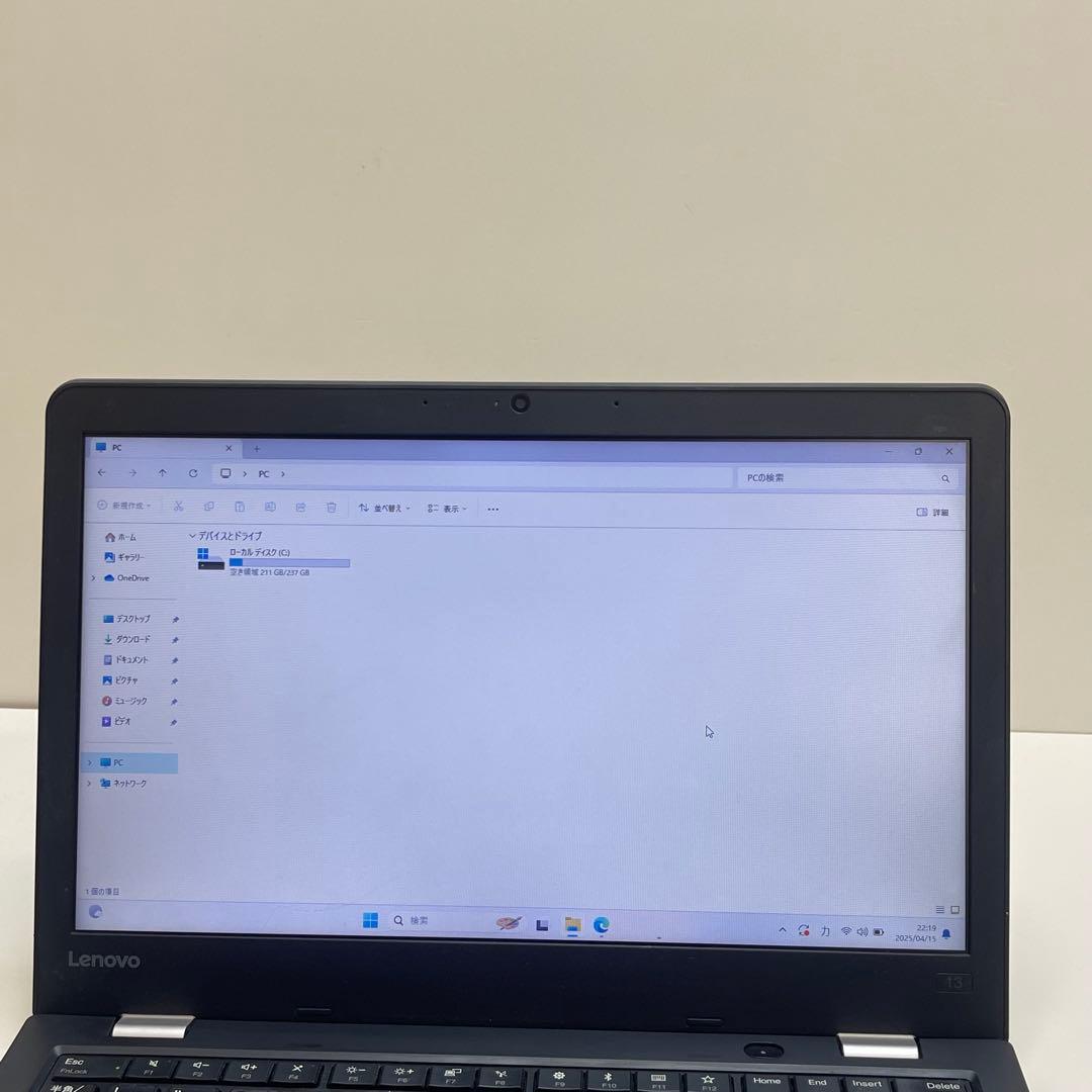 #665 レノボ Thinkpad 13 i5-7300U 8GB SSD256