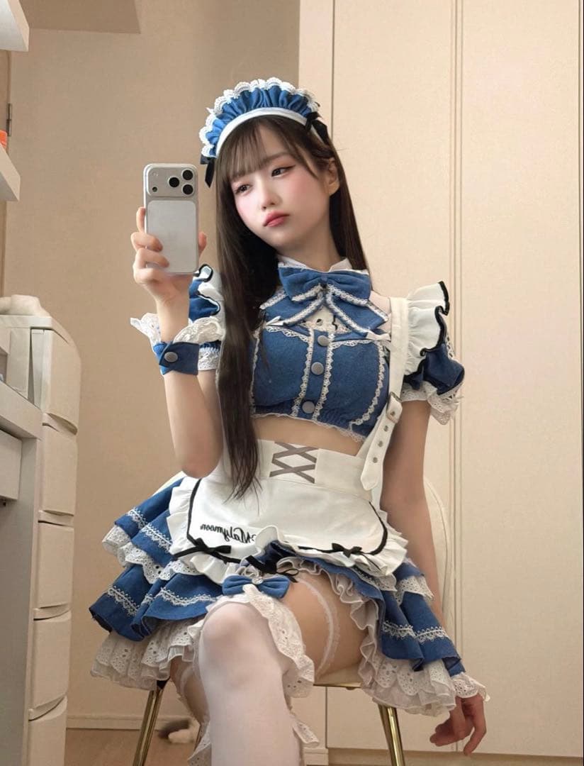 マリームーン Malymoon シュガーブルーサスペンダーデニムメイド