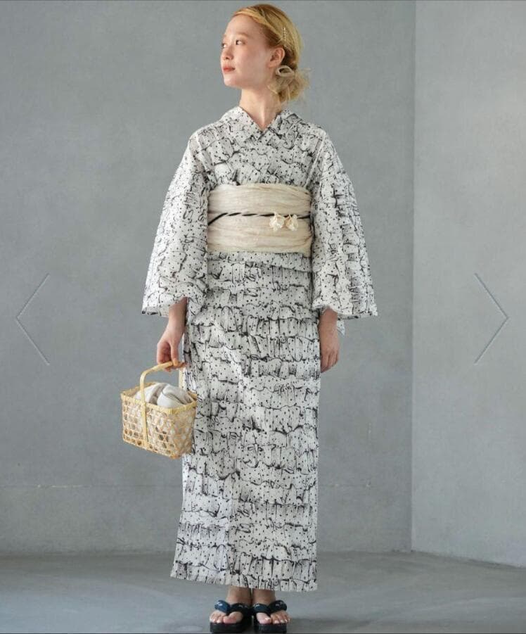 画像の兵児帯２本+お任せ紺系か白系帯締めつき◆和歌山染め日本生地◆シック浴衣