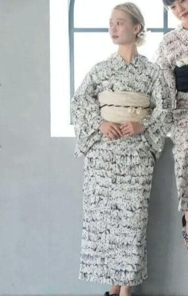 画像の兵児帯２本+お任せ紺系か白系帯締めつき◆和歌山染め日本生地◆シック浴衣