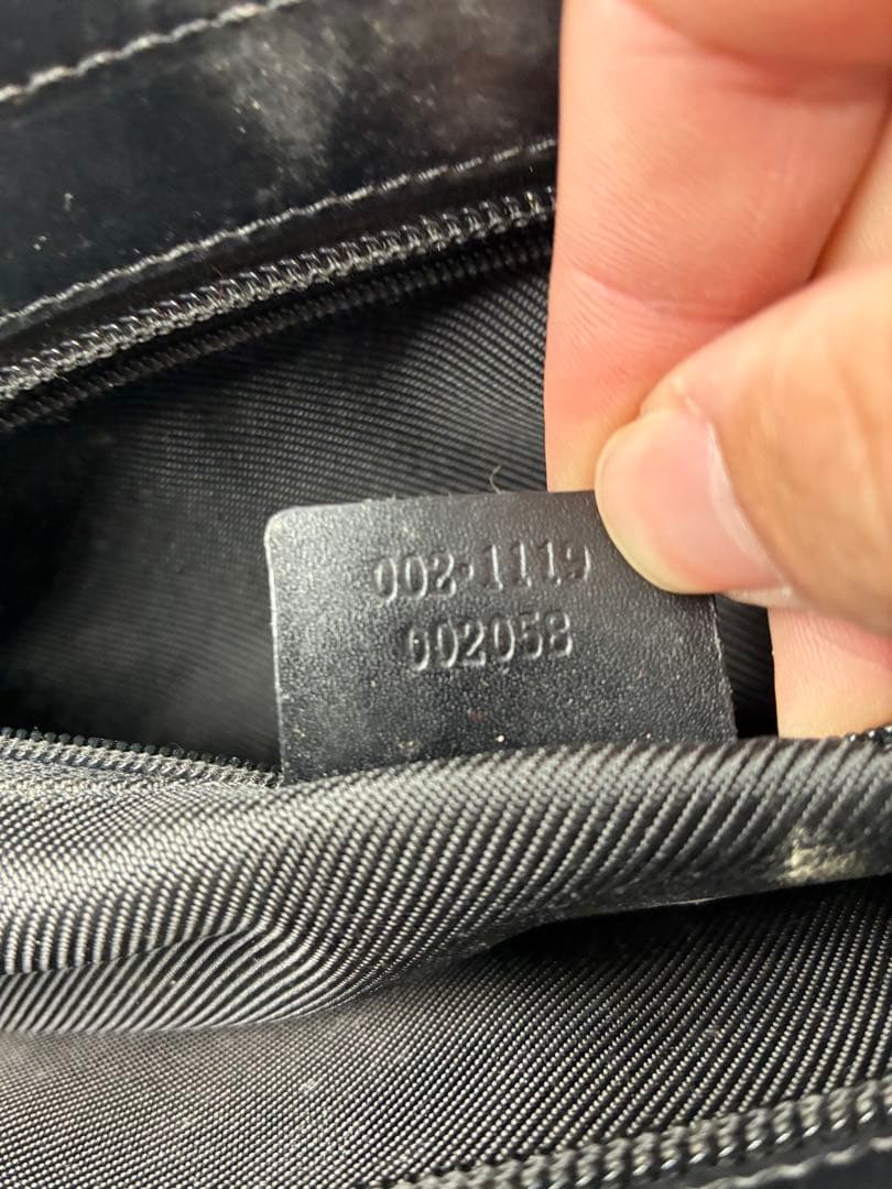 GGキャンバス×レザー　ハンドバッグA4収納可