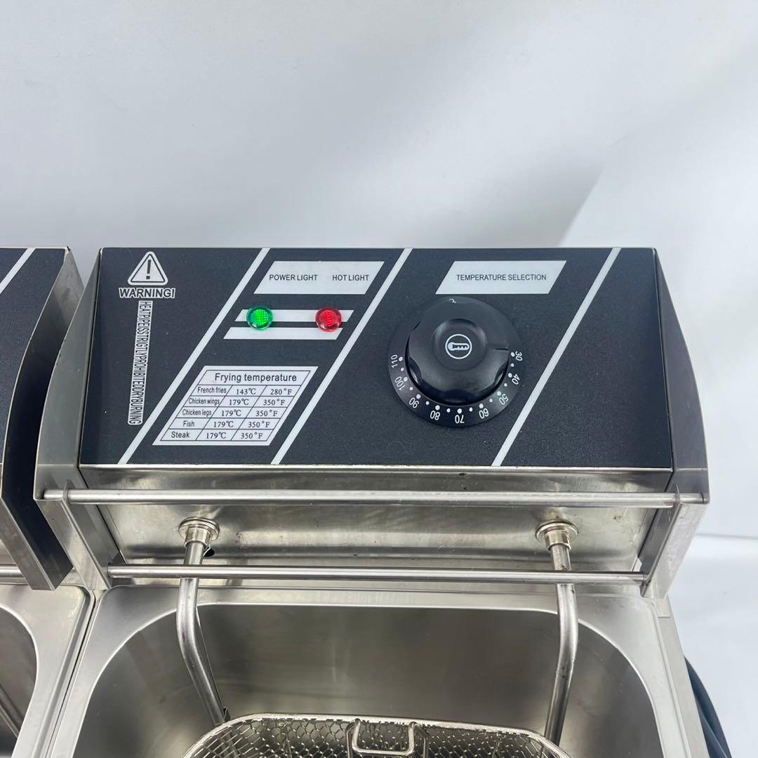 業務用２槽式卓上電気フライヤー 1槽（6L 100V） ×２ 店舗用品 厨房機器