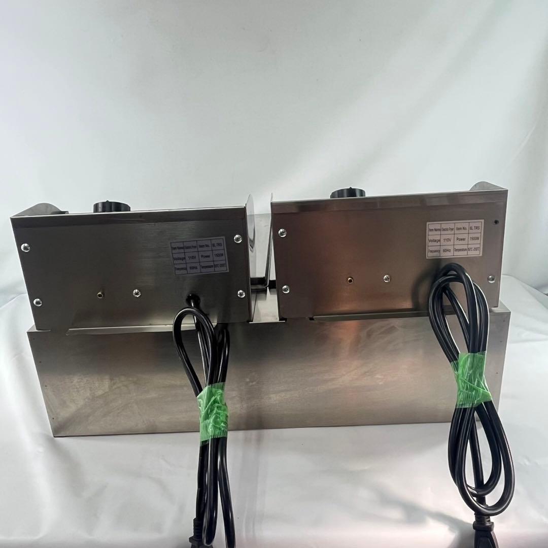 業務用２槽式卓上電気フライヤー 1槽（6L 100V） ×２ 店舗用品 厨房機器