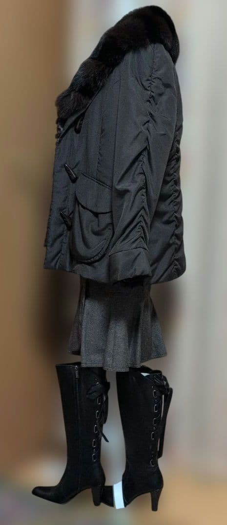 ✨未使用✨肉厚フォックスFUR・ラビットファーライナー付き ジャケット丈70cm