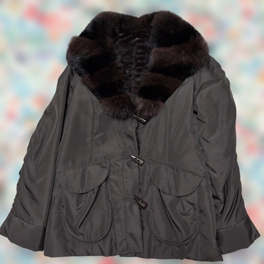 ✨未使用✨肉厚フォックスFUR・ラビットファーライナー付き ジャケット丈70cm