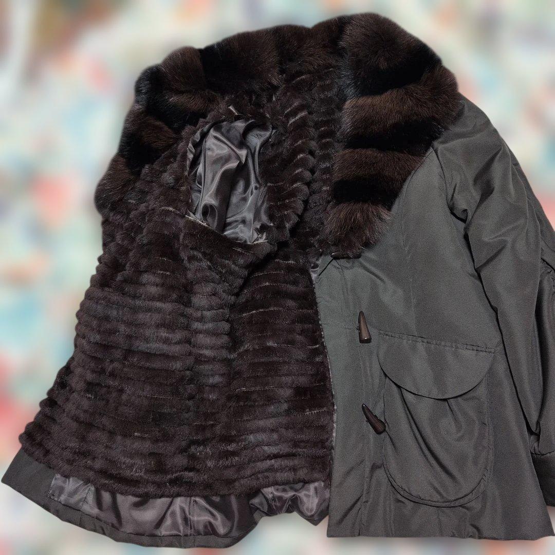 ✨未使用✨肉厚フォックスFUR・ラビットファーライナー付き ジャケット丈70cm