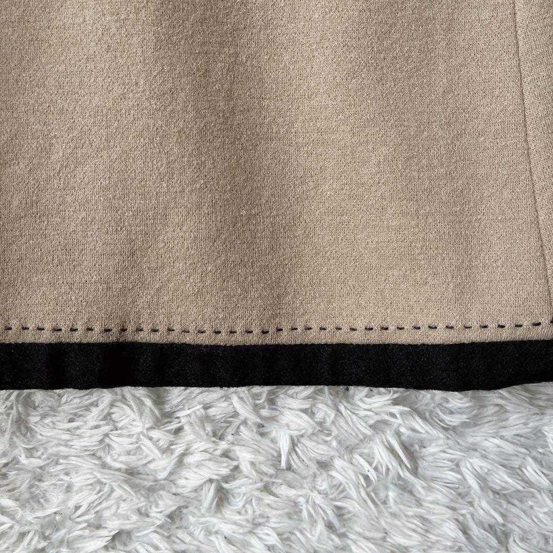 【美品】エムズグレイシー ドッキングワンピース ウール ブラック×キャメルひざ丈