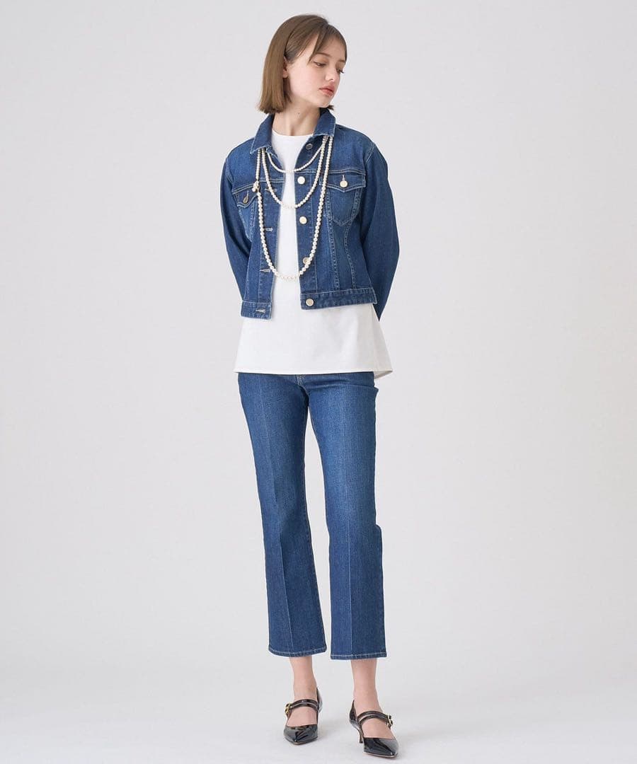 【1372】新品　アナイ　ストレッチデニムペプラム ジャケット　小さいサイズ