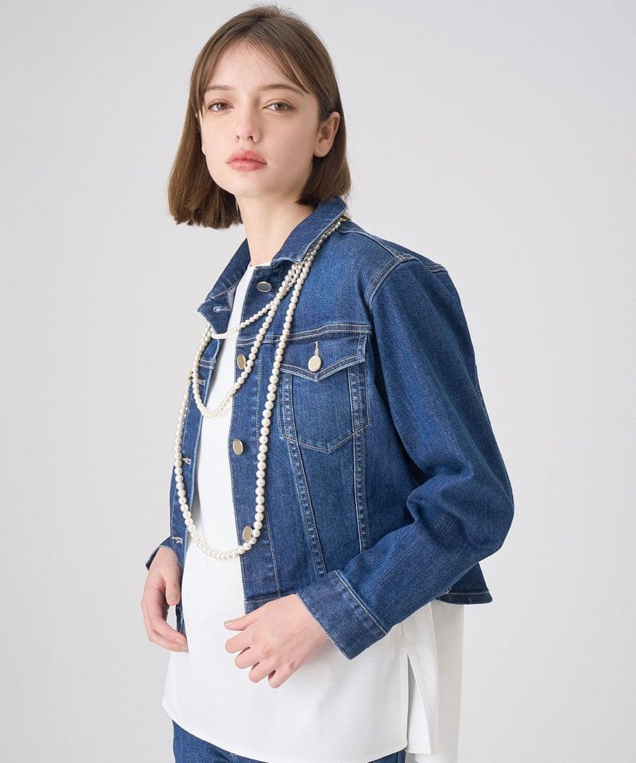 【1372】新品　アナイ　ストレッチデニムペプラム ジャケット　小さいサイズ