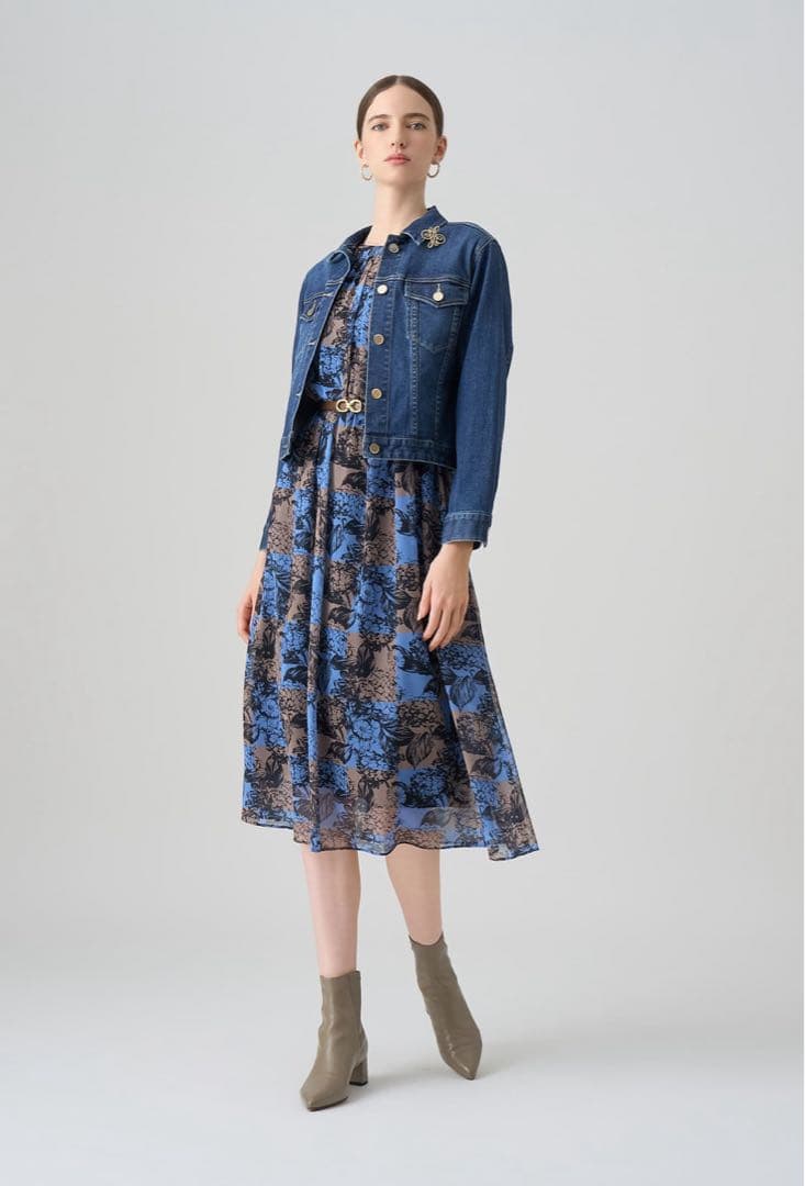 【1372】新品　アナイ　ストレッチデニムペプラム ジャケット　小さいサイズ