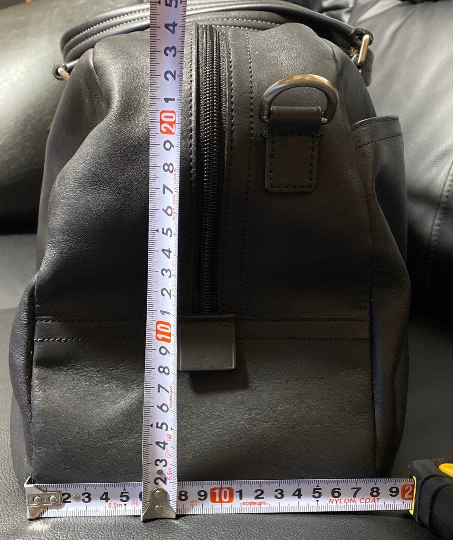 COACHコーチ F70668 オールブラック レザー 2wayボストンバッグ