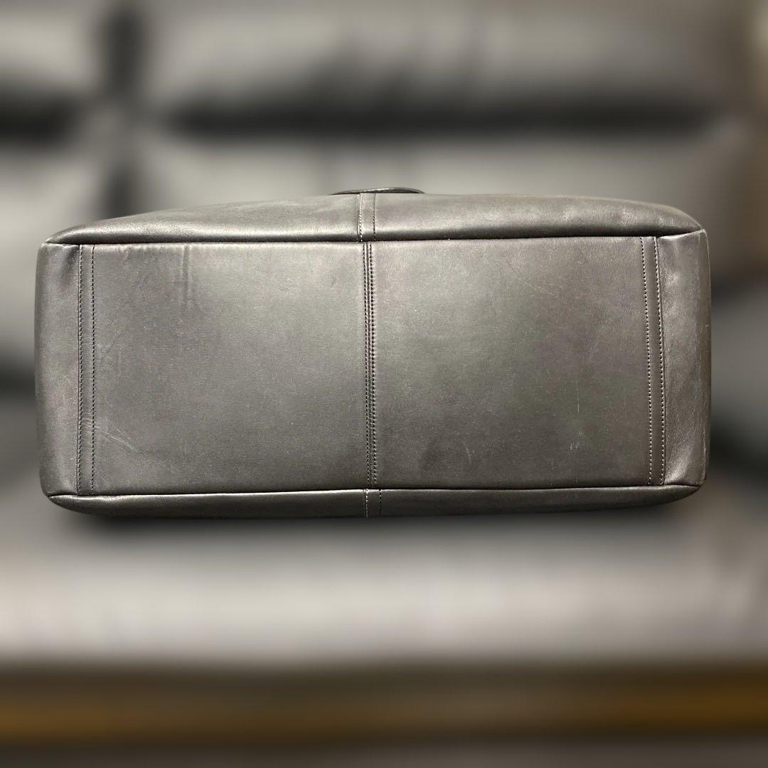 COACHコーチ F70668 オールブラック レザー 2wayボストンバッグ