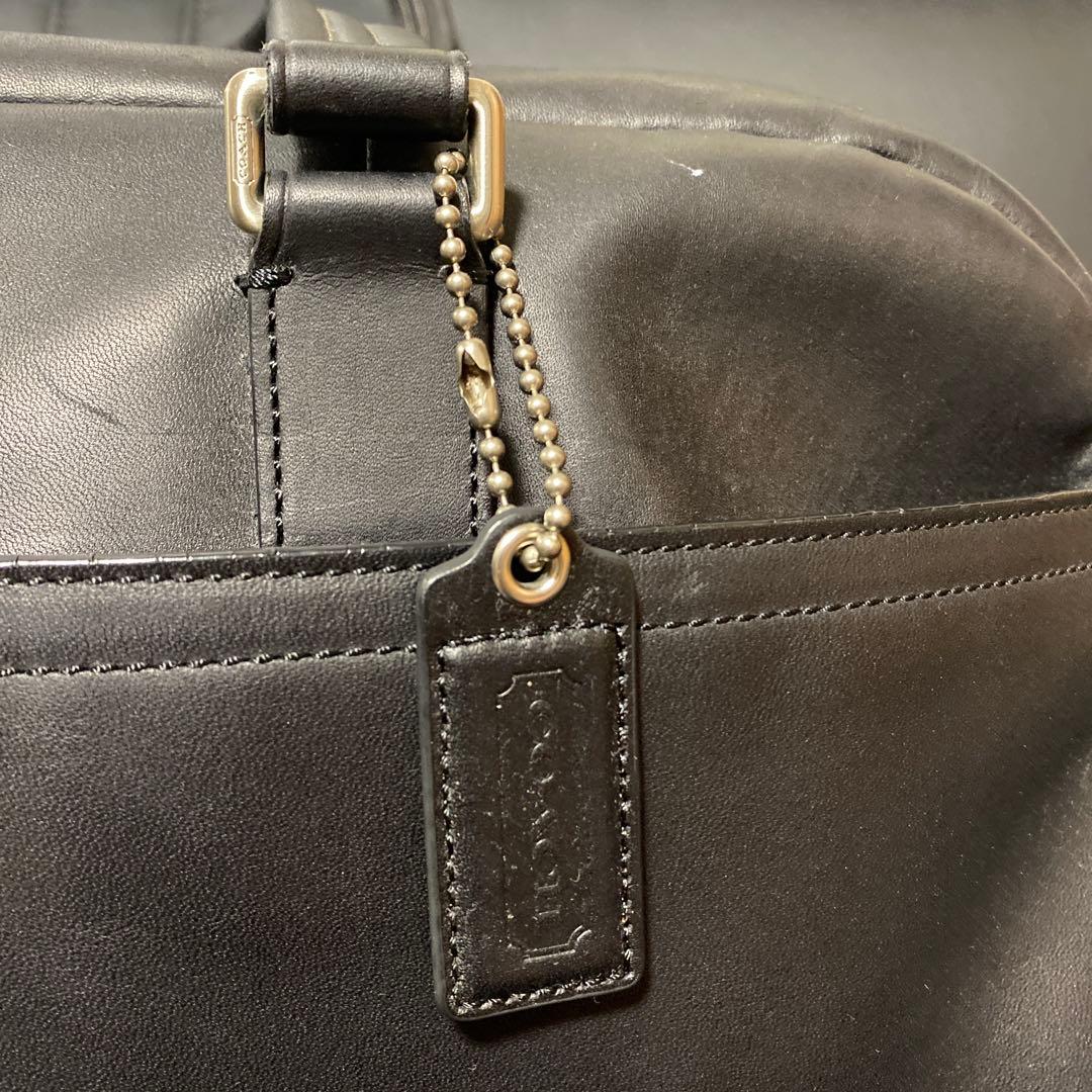 COACHコーチ F70668 オールブラック レザー 2wayボストンバッグ