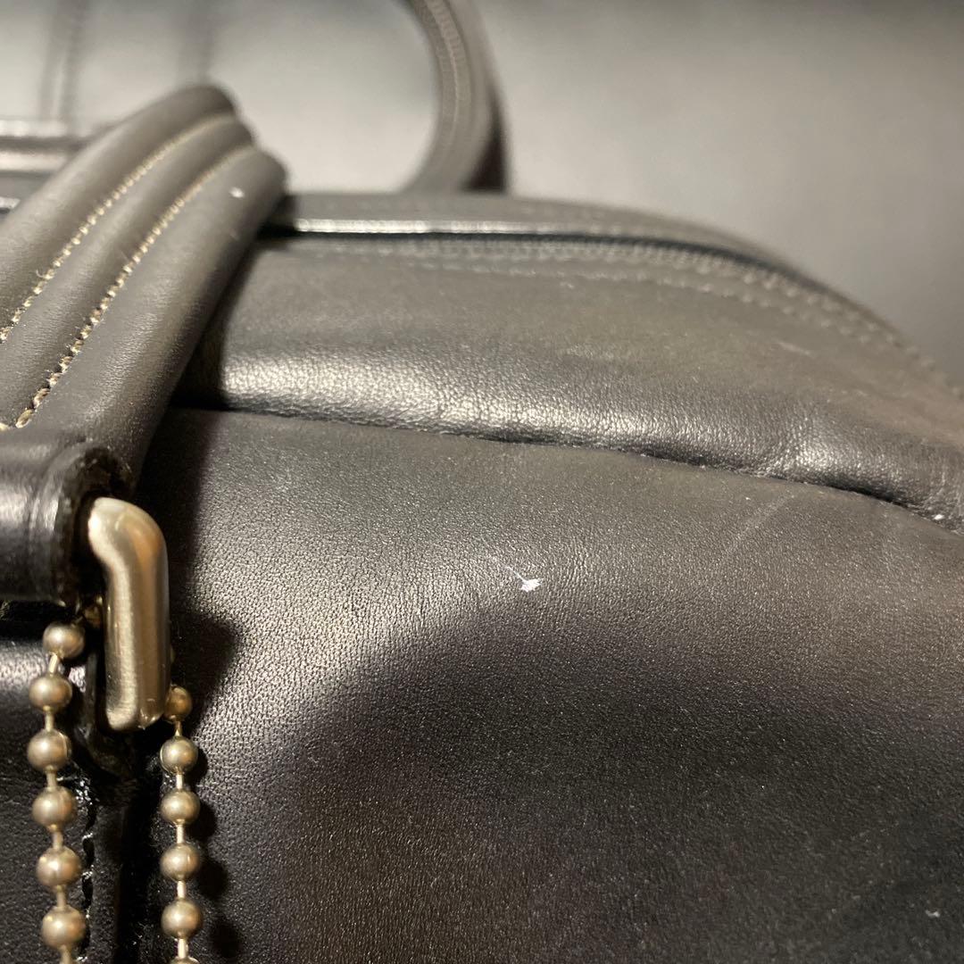 COACHコーチ F70668 オールブラック レザー 2wayボストンバッグ