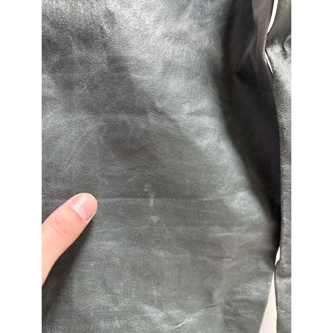 vintage 90s 00s y2k セージグリーン グレー レザーパンツ