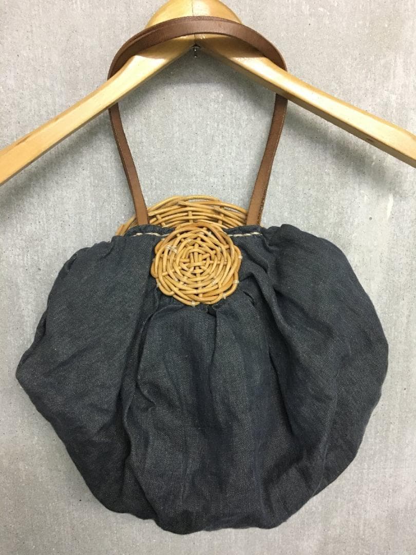 エバゴス 清涼 美品WAHAHA 紅籐 籠 カゴ 切替 トートバッグ