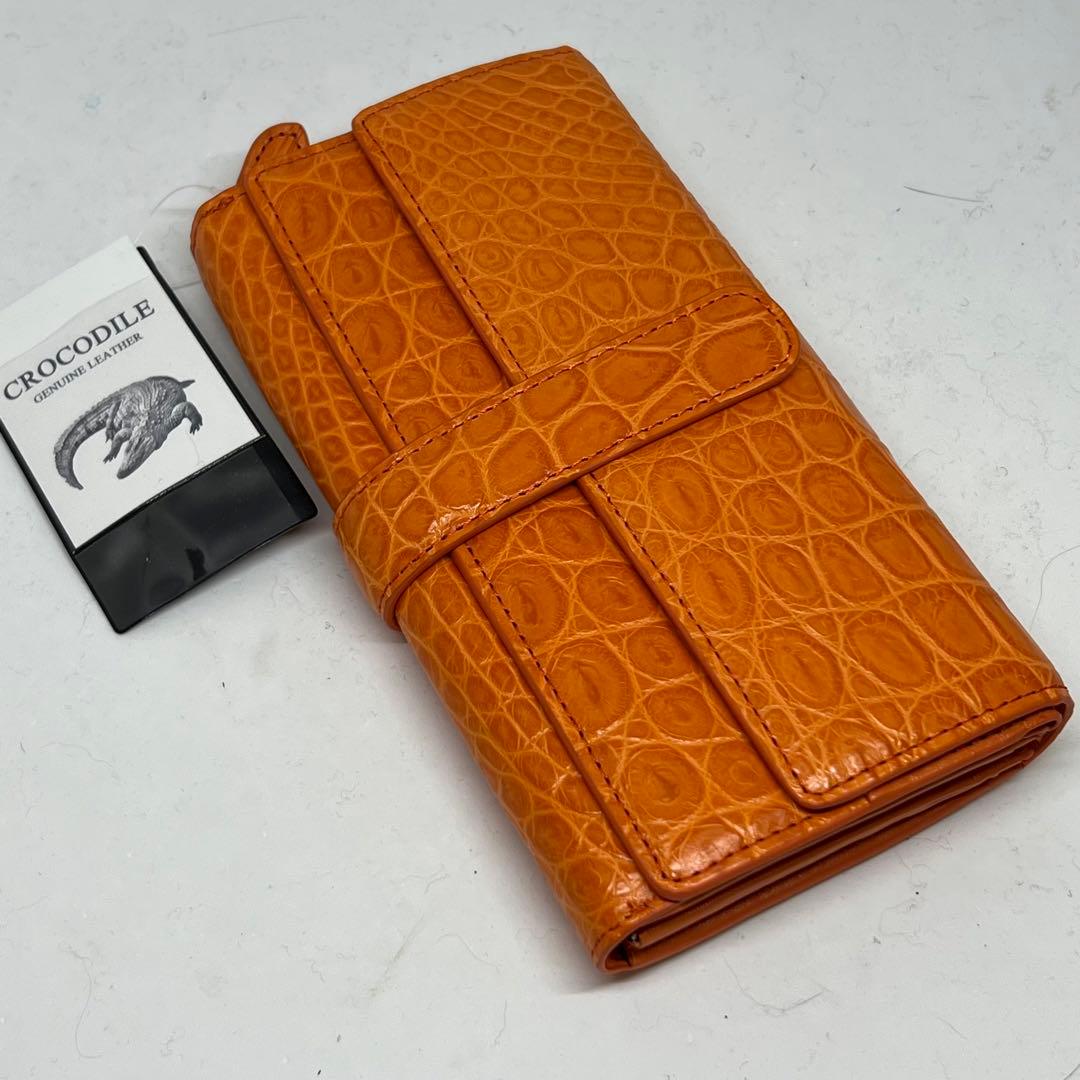日本が平和でありますように 専用新品　ヘンローンクロコダイルオレンジ長財布