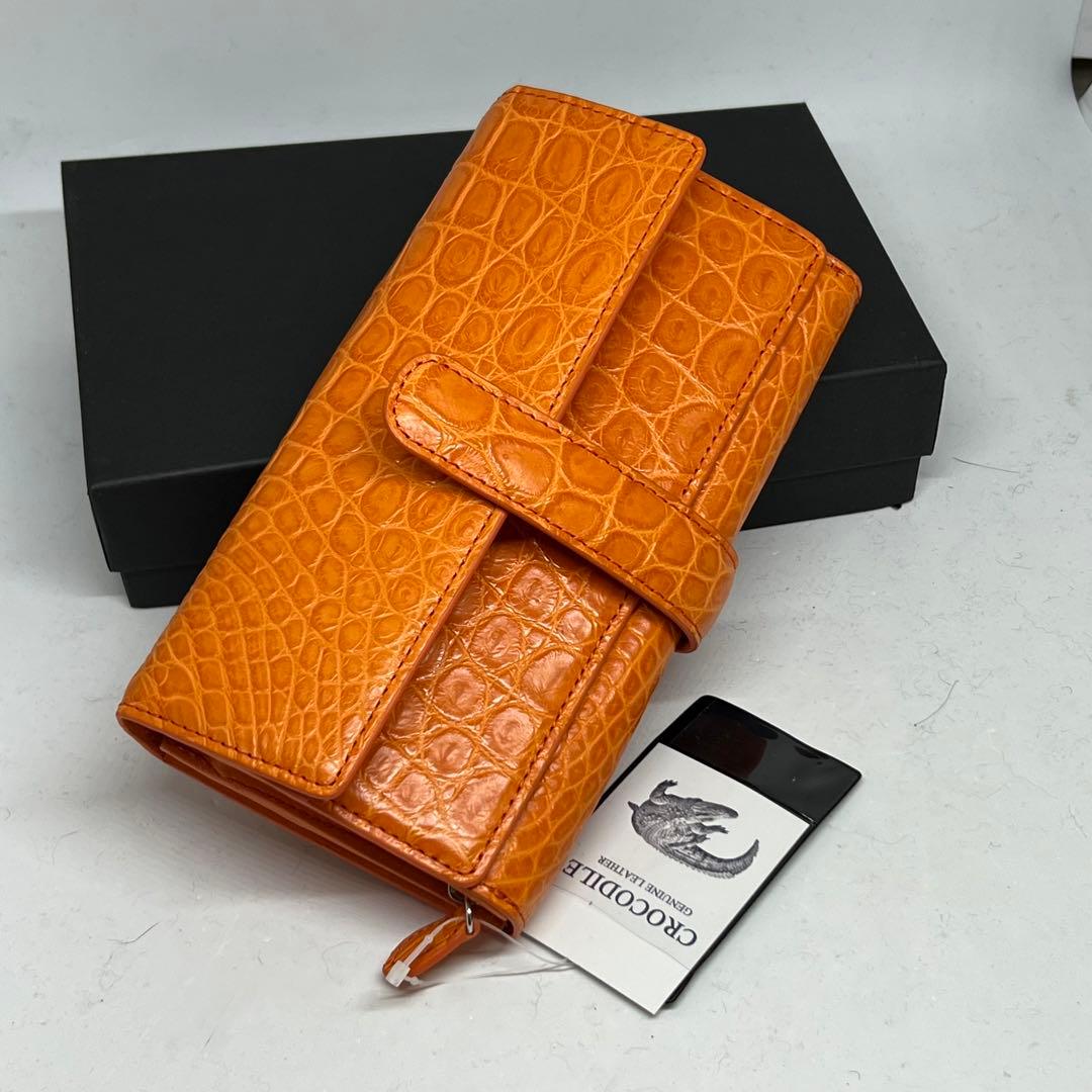 日本が平和でありますように 専用新品　ヘンローンクロコダイルオレンジ長財布