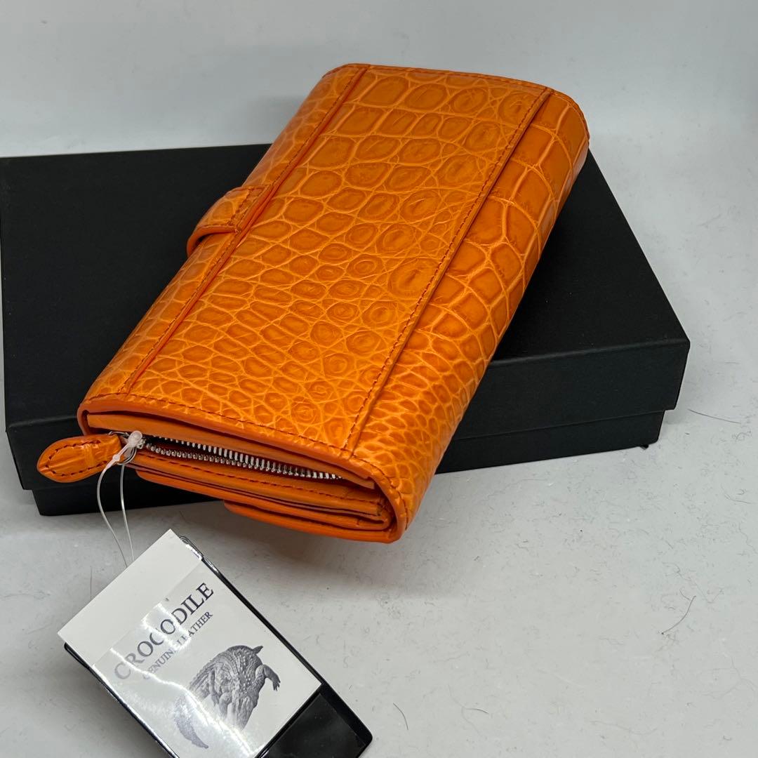 日本が平和でありますように 専用新品　ヘンローンクロコダイルオレンジ長財布