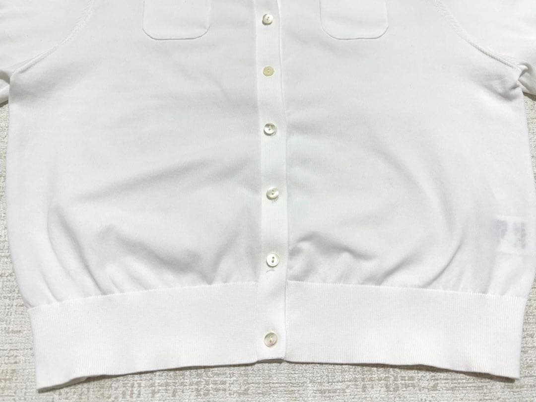 【美品】CABaN ファインポリエステル ハーフスリーブポケットカーディガン