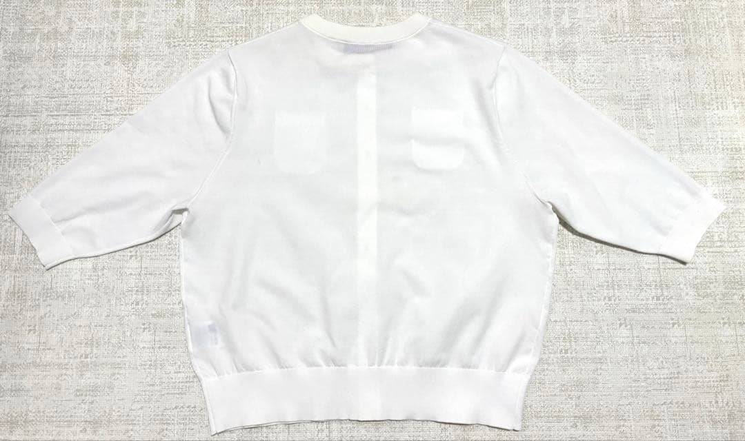 【美品】CABaN ファインポリエステル ハーフスリーブポケットカーディガン