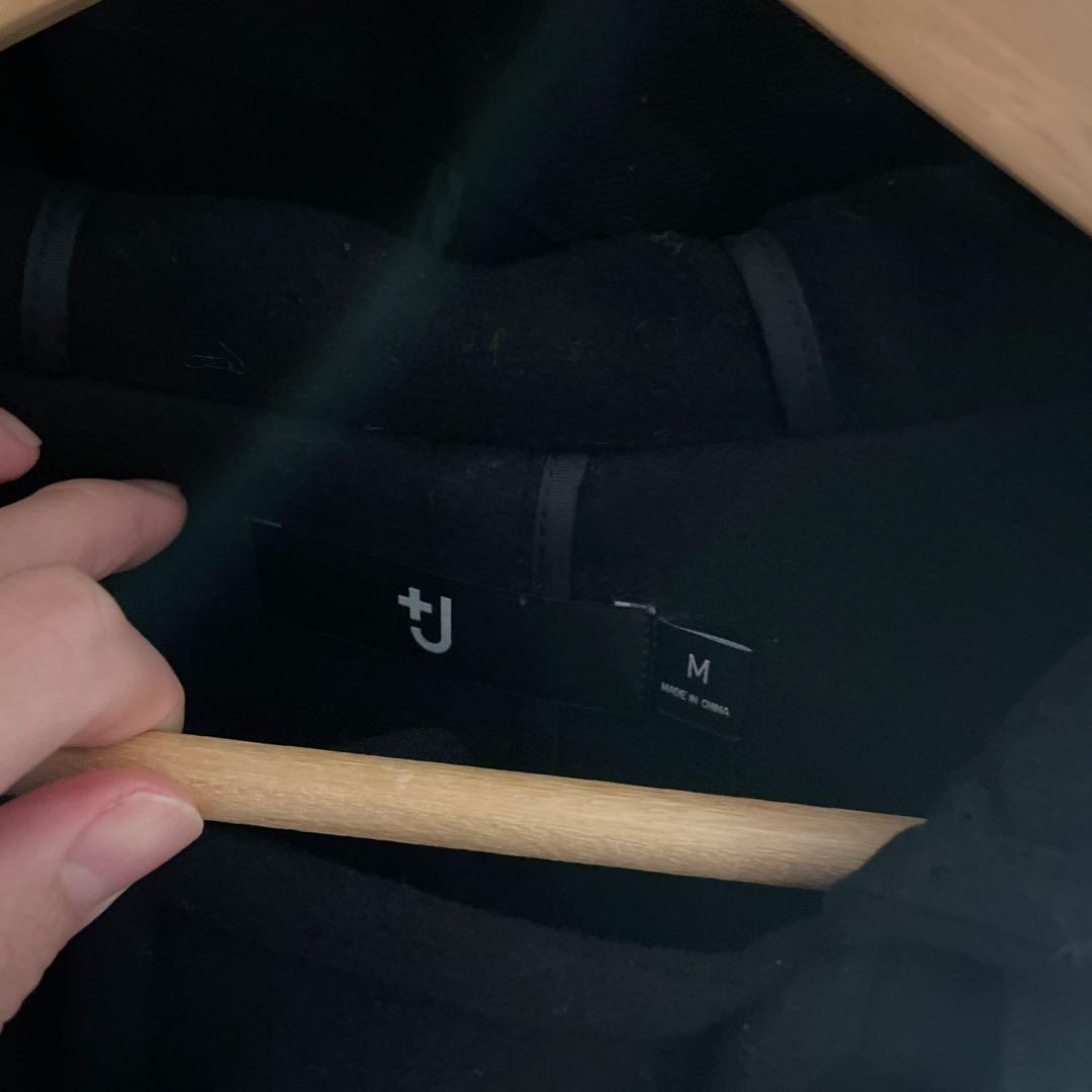 +J ユニクロ　ウール オーバーサイズ ダッフルコート　M