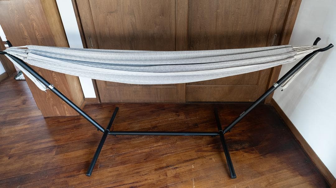 【１回使用のみ】susabi ダブルハンモック ブラウン×ブラックスタンド