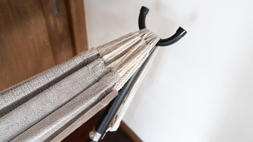 【１回使用のみ】susabi ダブルハンモック ブラウン×ブラックスタンド