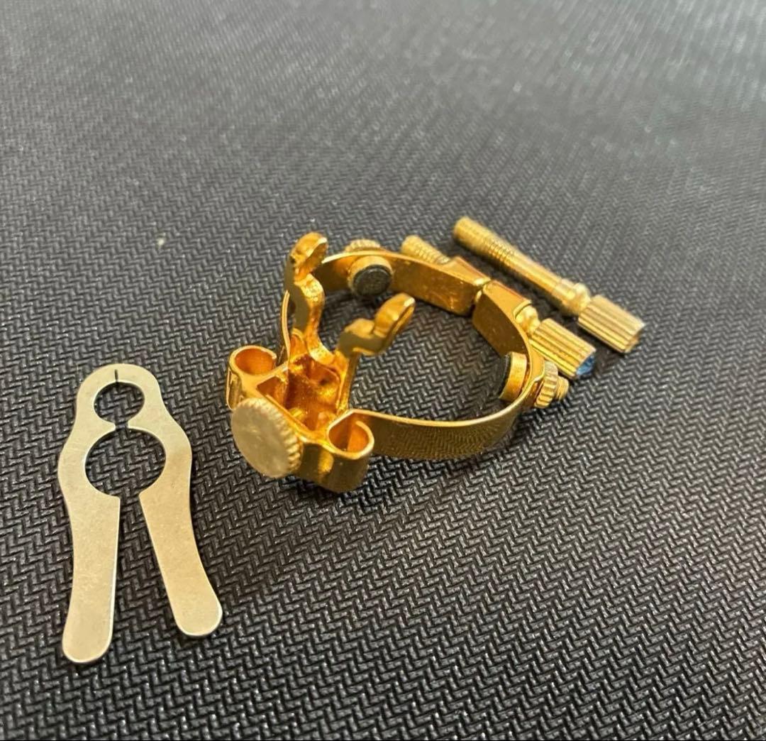 JLV アルトサックスリガチャー 24金メッキ