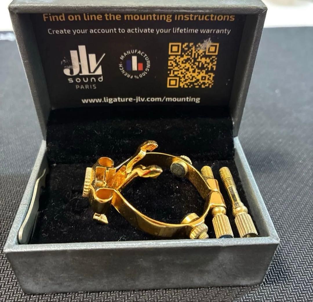 JLV アルトサックスリガチャー 24金メッキ